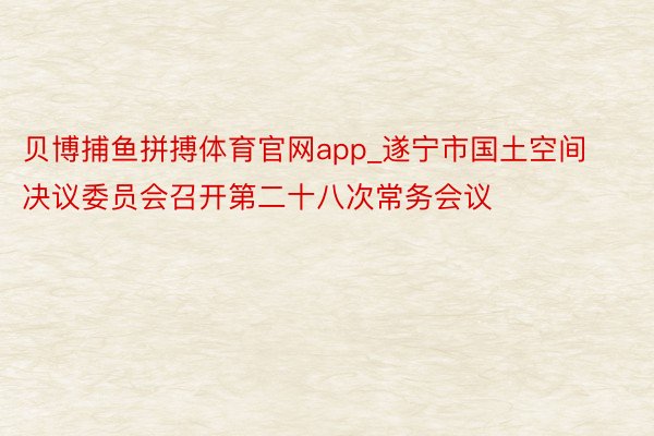 贝博捕鱼拼搏体育官网app_遂宁市国土空间决议委员会召开第二十八次常务会议