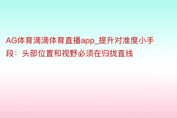 AG体育滴滴体育直播app_提升对准度小手段：头部位置和视野必须在归拢直线